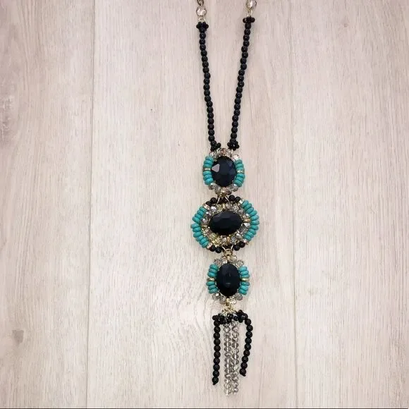 Turquoise tussle long necklace - Picture 8 of 9